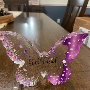 Purple Butterfly Acrylic Decor